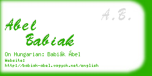abel babiak business card